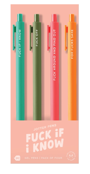 Fuck If I Know Pen Jotter 4 Pack Set