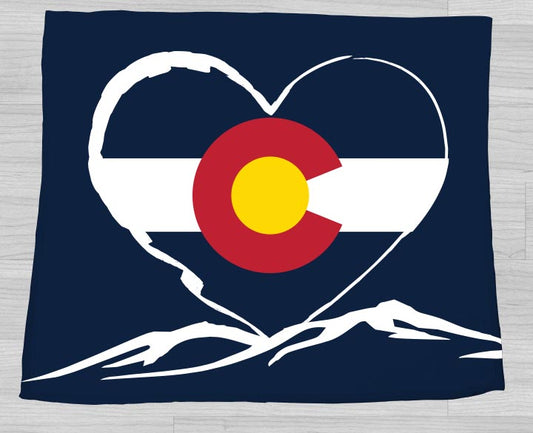 I Heart Colorado Plush, fleece Throw Blanket