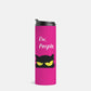 Ew, People. Magenta Stainless Steel Tumbler, Black Cat, yellow eyes