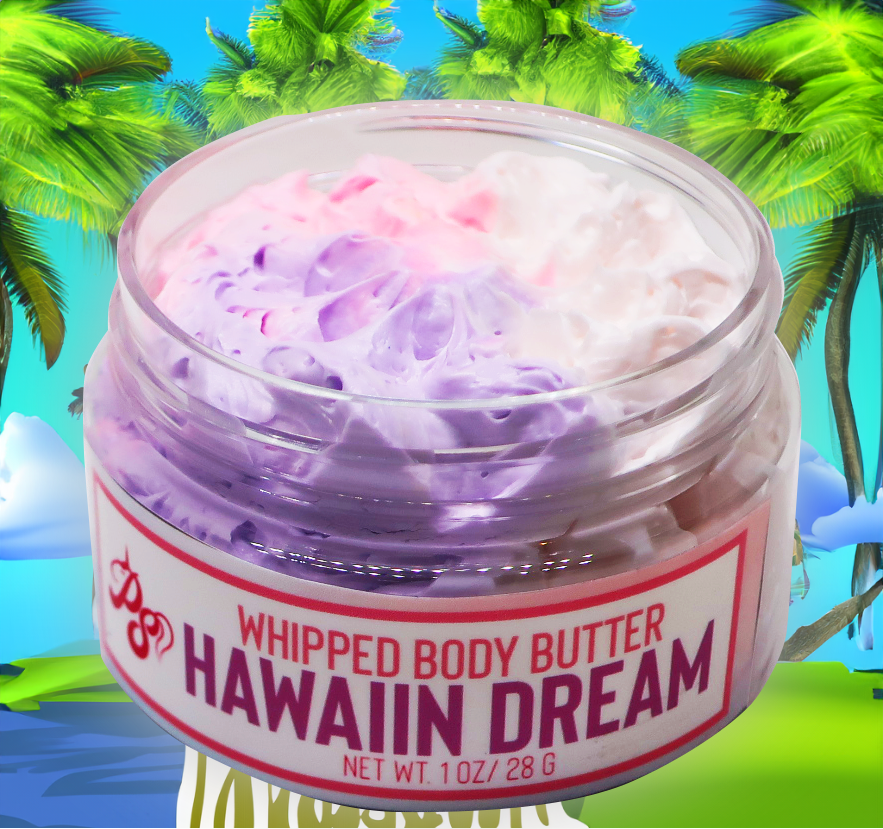 Hawaiian Dream Whipped body Butter 1 oz Open Jar