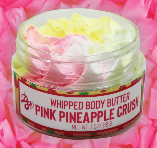 Pink Pineapple Crush Whipped body Butter Open Jar