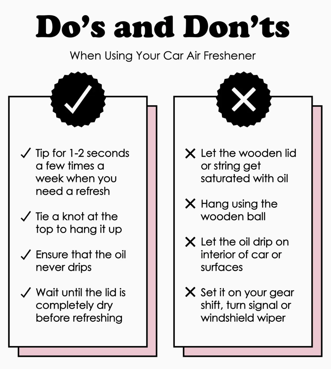 Air Freshener Feelin' Do's and Don'ts