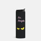 Ew, People. Black Stainless Steel Tumbler, Black Cat, yellow eyes